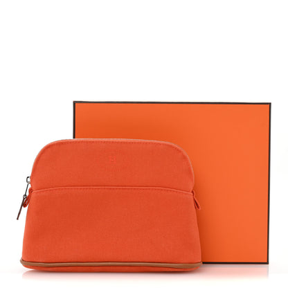 Hermes Cotton Canvas Mini Bolide Travel Cosmetic Pouch Feu 7 of 7