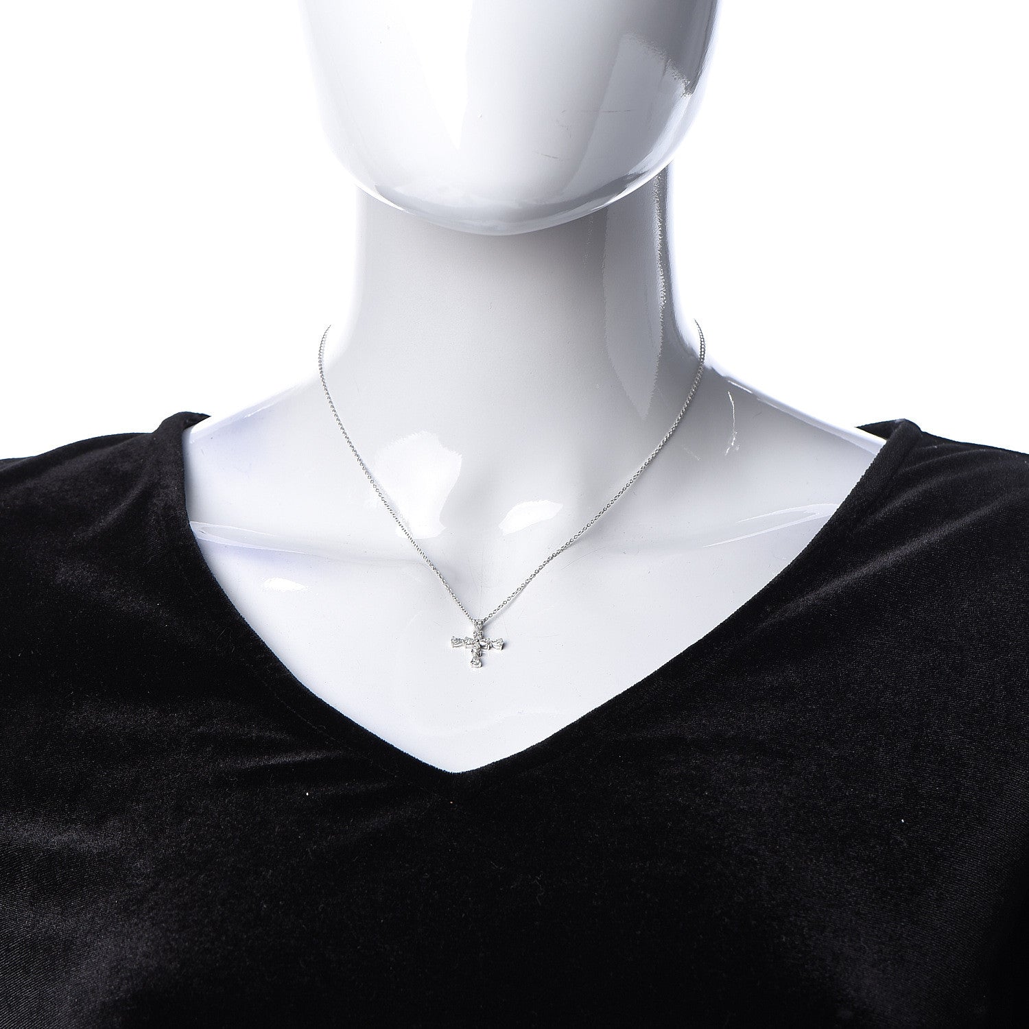 Harry Winston Platinum Diamond Symbols Cross Pendant Necklace 2 of 7