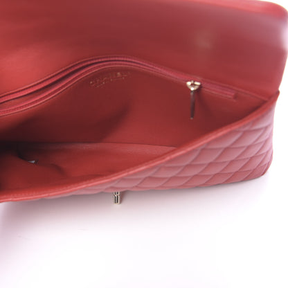 Chanel Lambskin Quilted Flap Clutch Red 5 of 10
