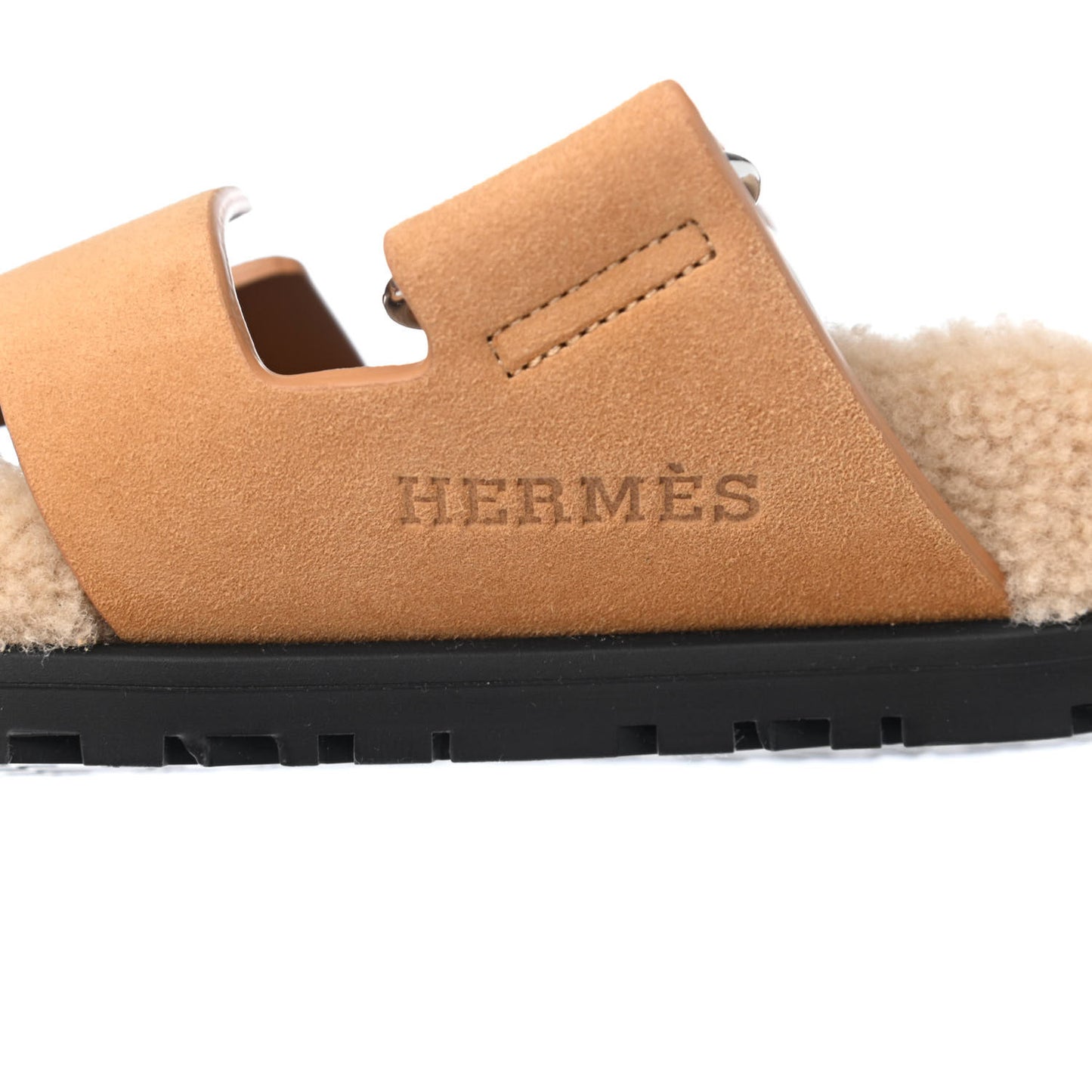 Suede Goatskin Woolskin Womens Chypre Sandals 36 Golden Beige