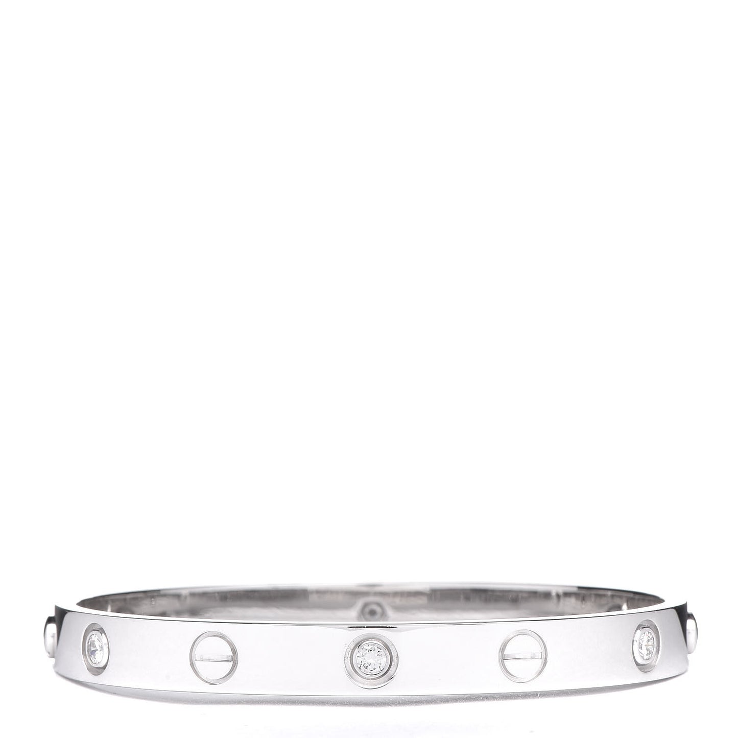 18K White Gold 6 Diamond LOVE Bracelet 16