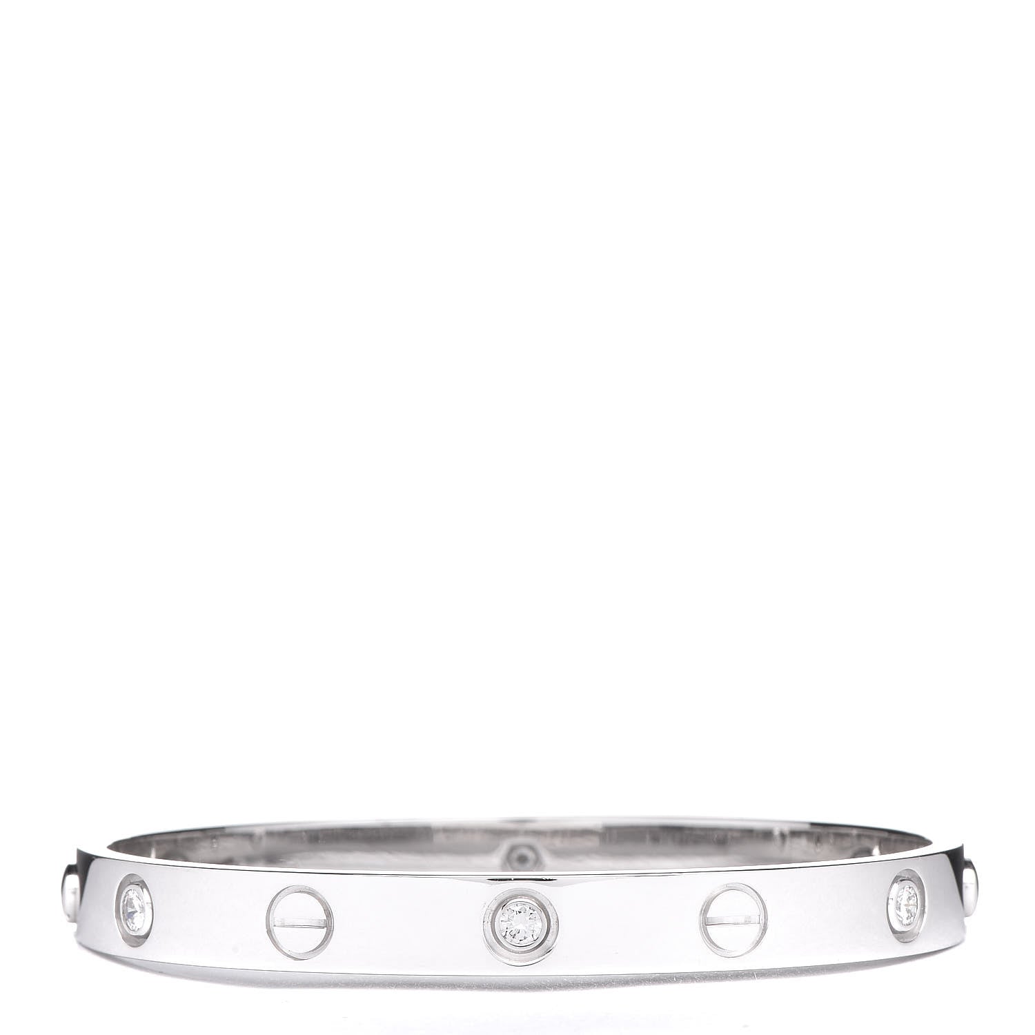 Cartier 18K White Gold 6 Diamond LOVE Bracelet 16 1 of 6