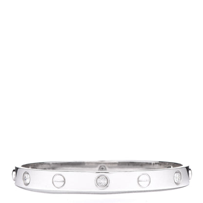 Cartier 18K White Gold 6 Diamond LOVE Bracelet 16 1 of 6