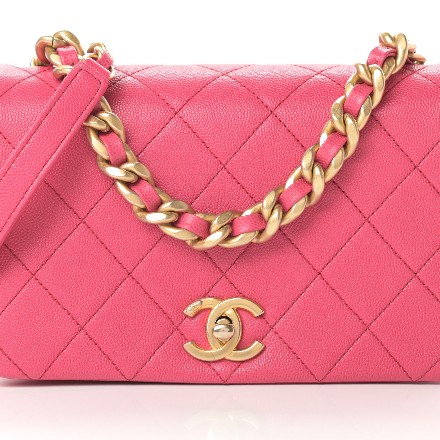 Caviar Quilted Small Fashion Therapy Flap Bag Pink