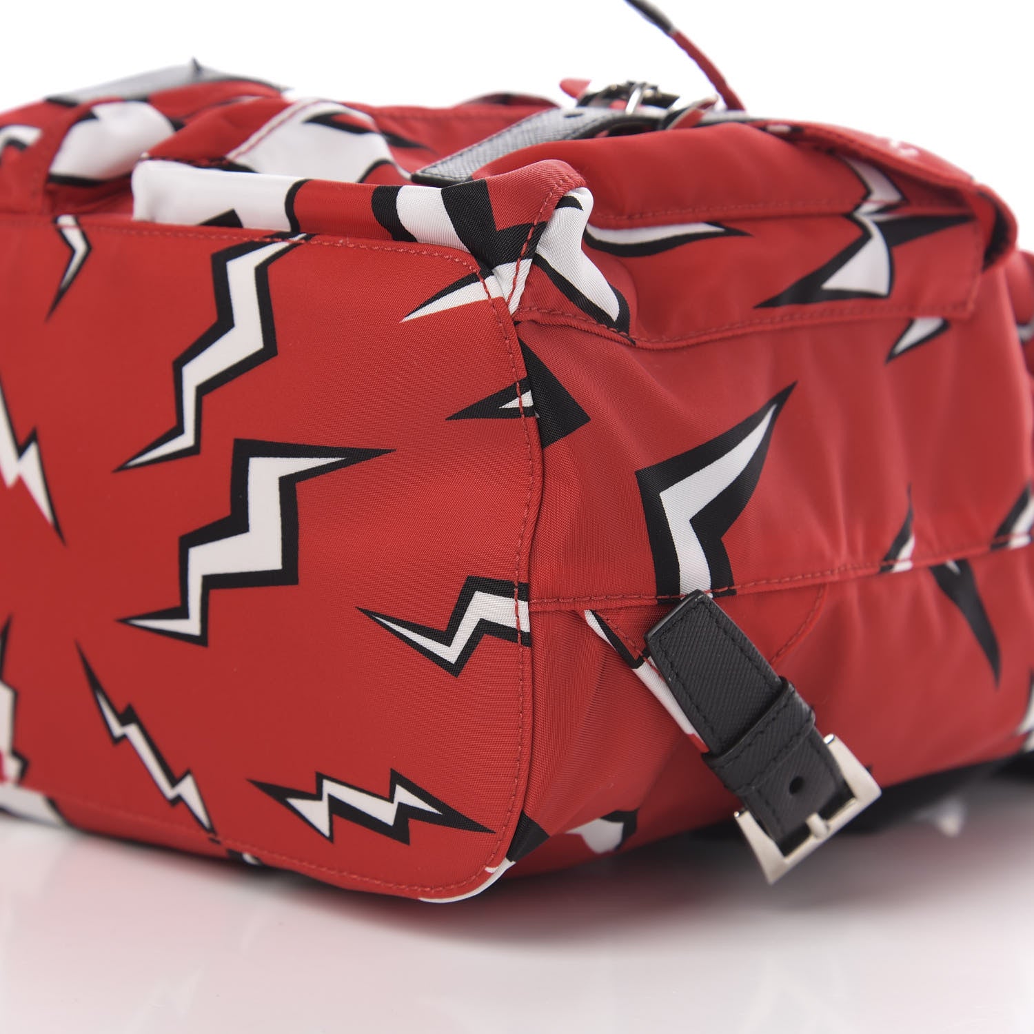 Prada X UNIVERSAL STUDIOS Tessuto Nylon Saffiano Thunder Frankenstein Backpack Rosso Black 8 of 10