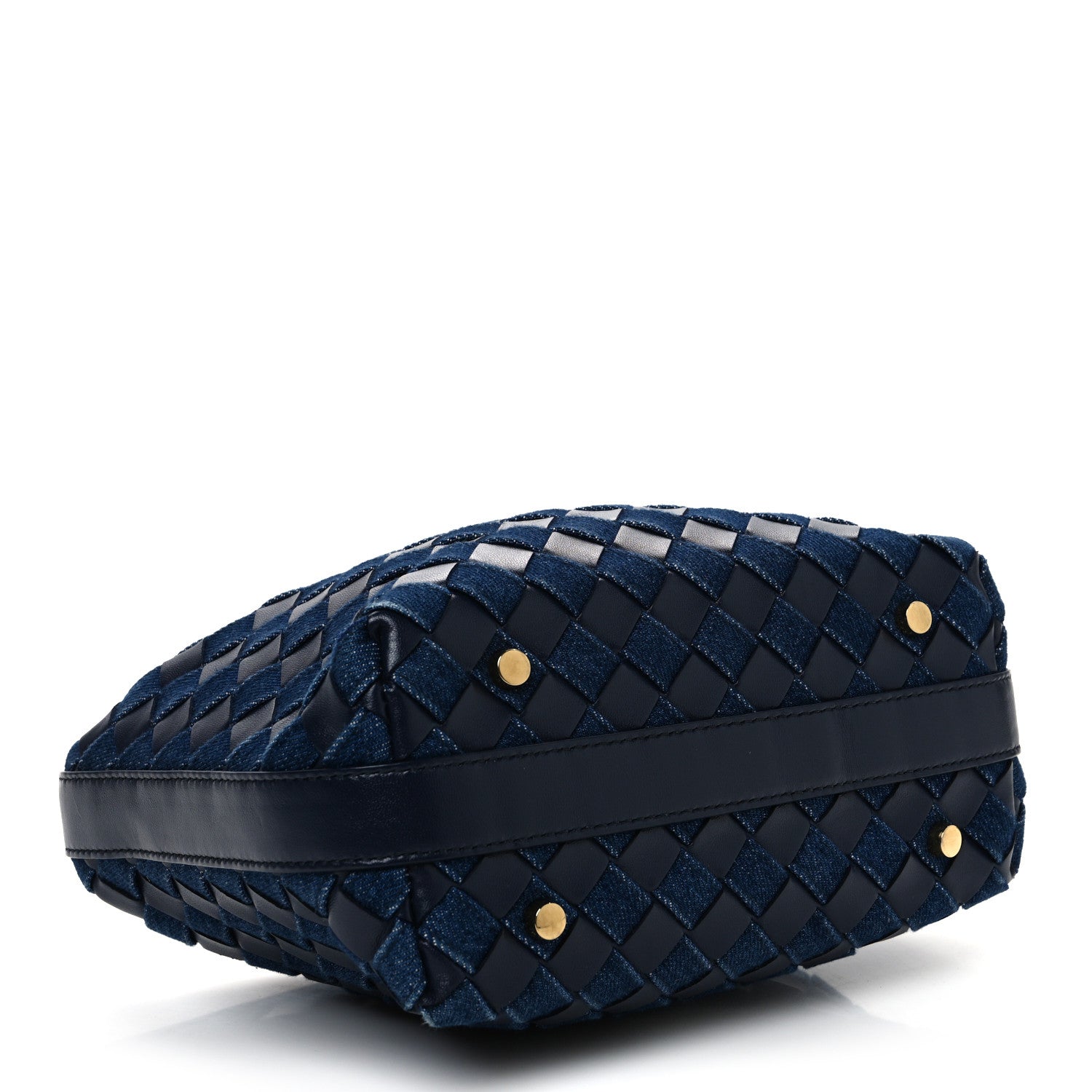 Bottega Veneta Nappa Denim Intrecciato Mini Wallace Abyss Indigo 4 of 11