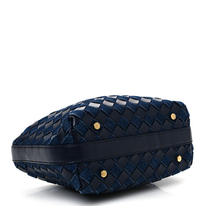 Bottega Veneta Nappa Denim Intrecciato Mini Wallace Abyss Indigo 4 of 11