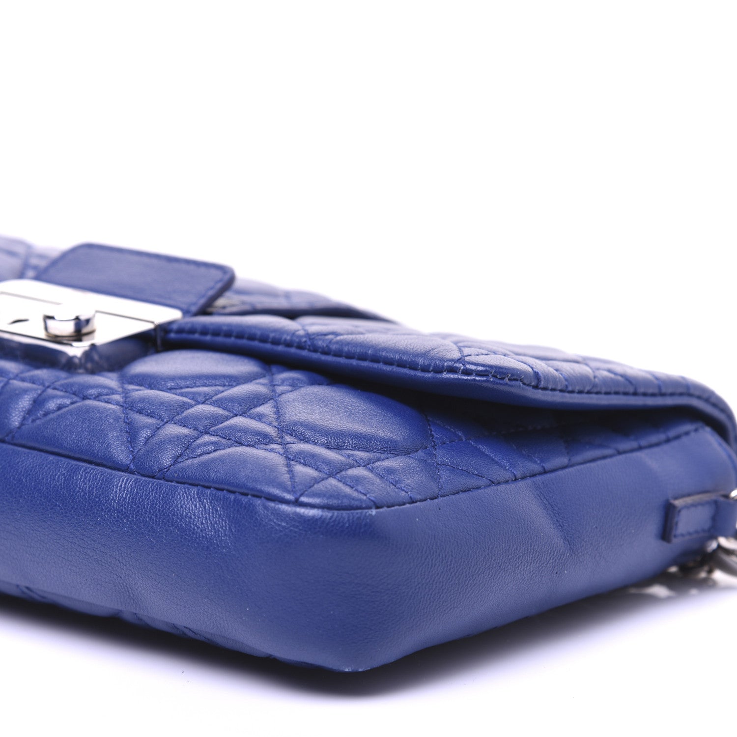 Christian Dior Lambskin Cannage New Lock Pouch Blue 7 of 11