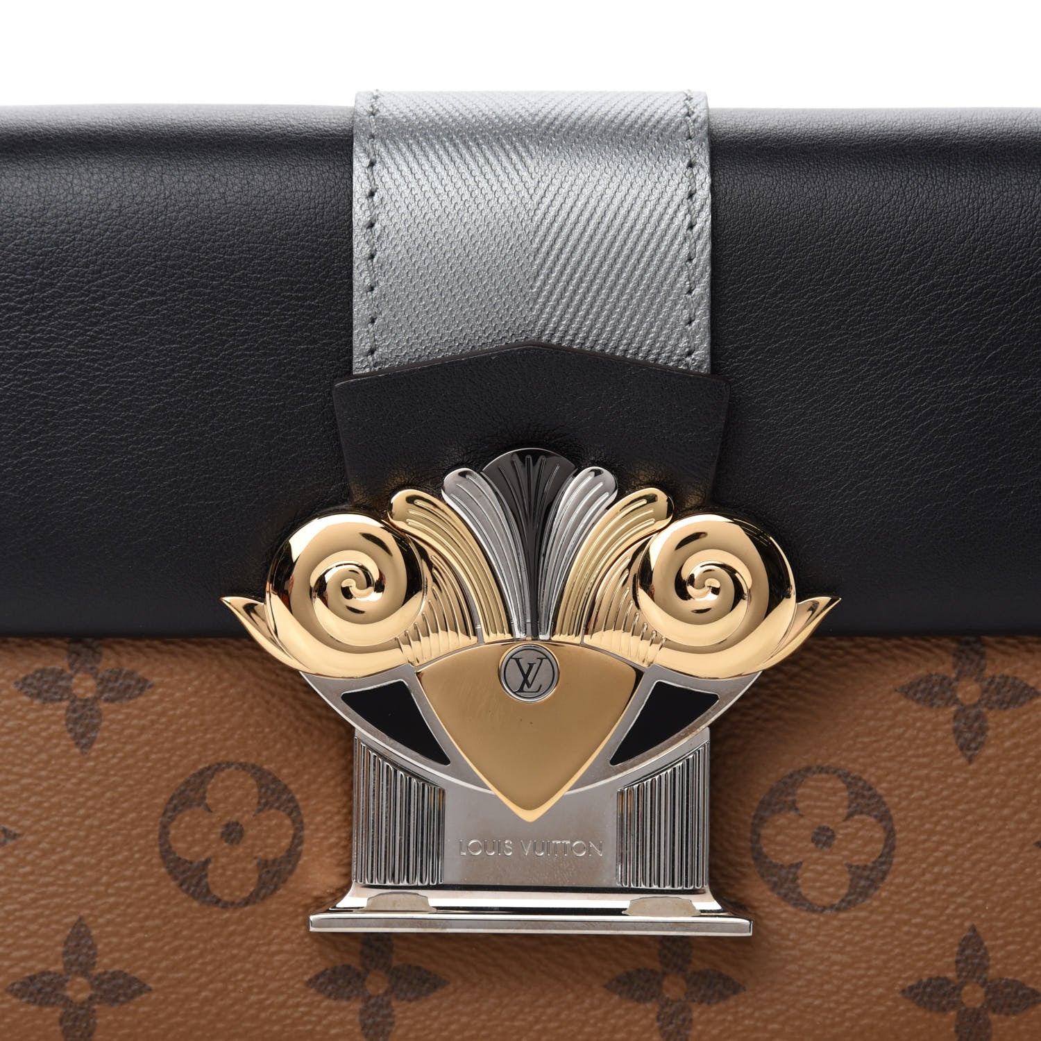 Louis Vuitton Calfskin Reverse Monogram Column Clutch 10 of 11