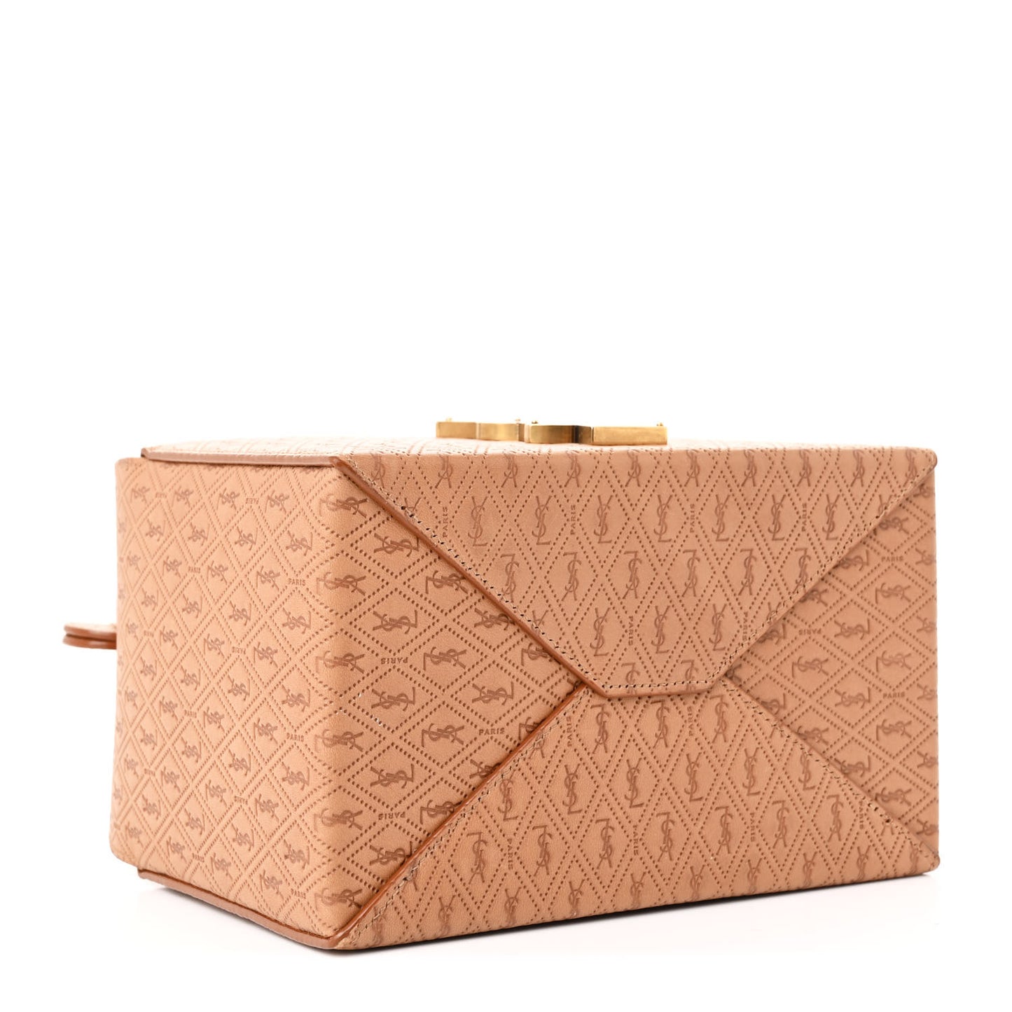 Calfskin Monogram Take Away Box Dusty Vintage Brown Gold