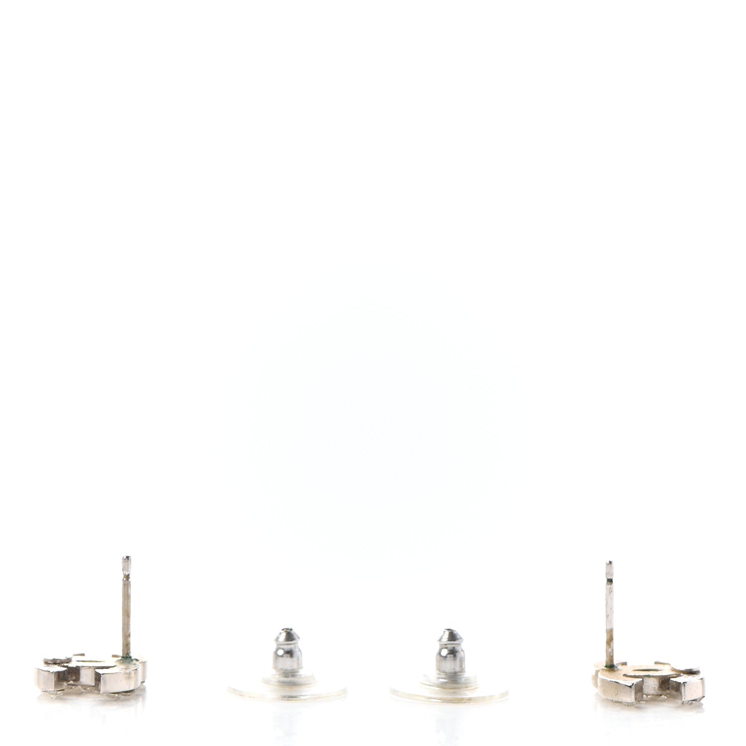 Chanel Crystal CC Earrings Silver 3 of 4