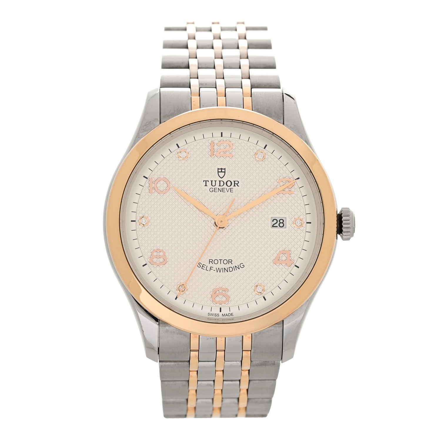 TUDOR Stainless Steel 18K Rose Gold Diamond 41mm 1926 Automatic Watch Silver 91651 1 of 5