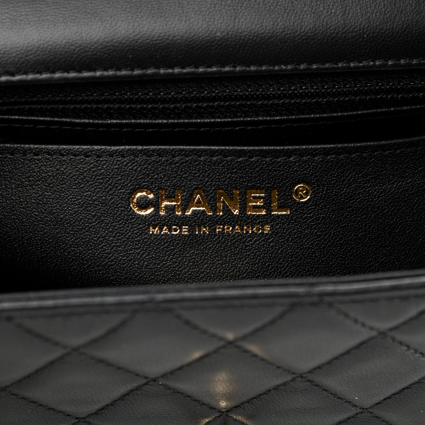 Lambskin Quilted Mini Rectangular Flap Black