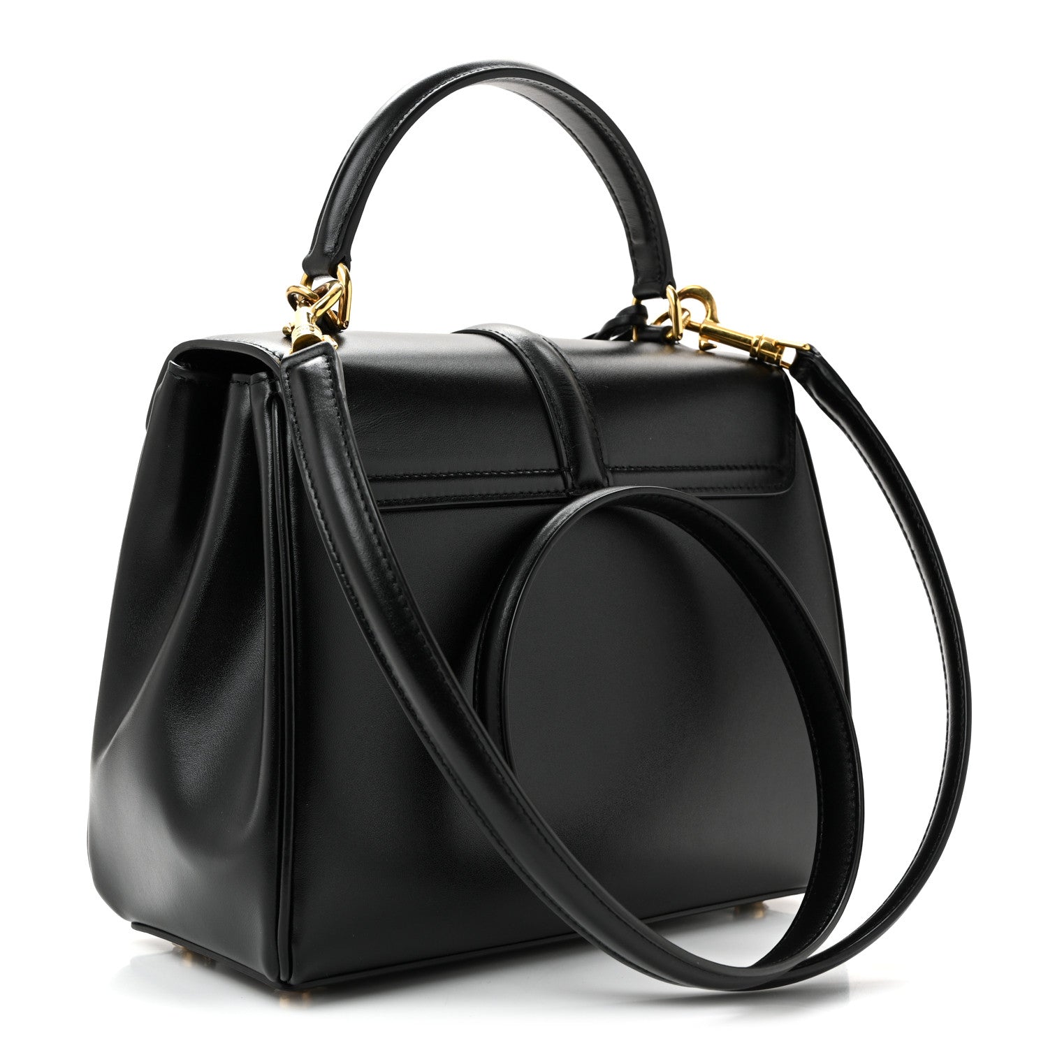 Celine Satinated Calfskin Small 16 Top Handle Bag Black 3 of 11