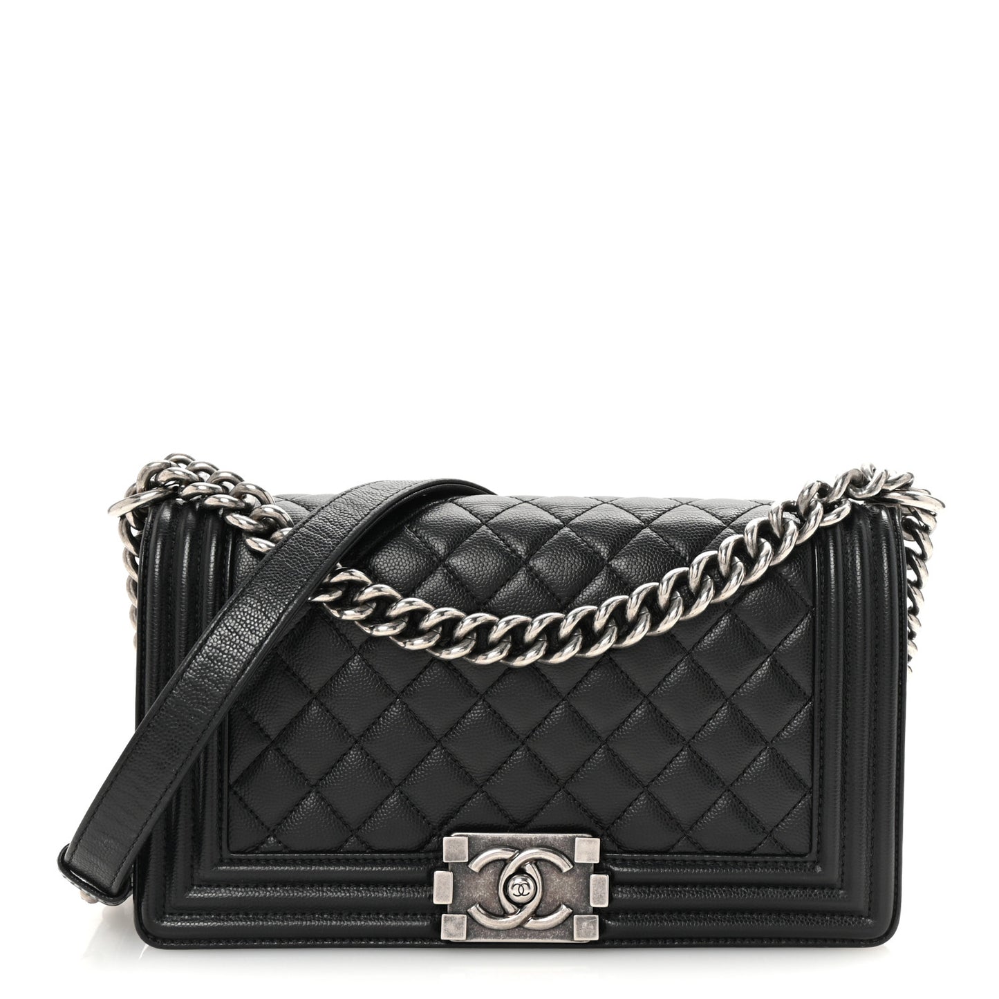 Caviar Quilted Medium Boy Flap Black