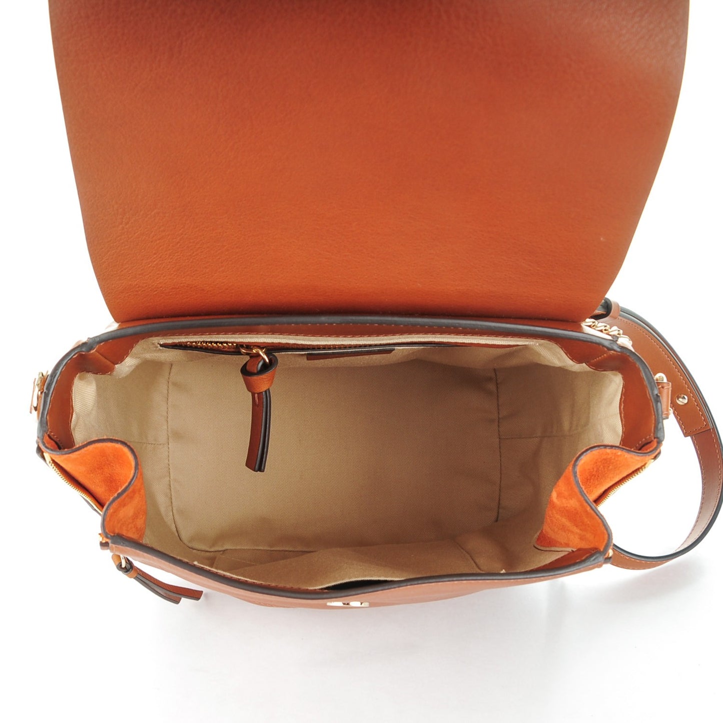 Suede Calfskin Medium Faye Backpack Tan