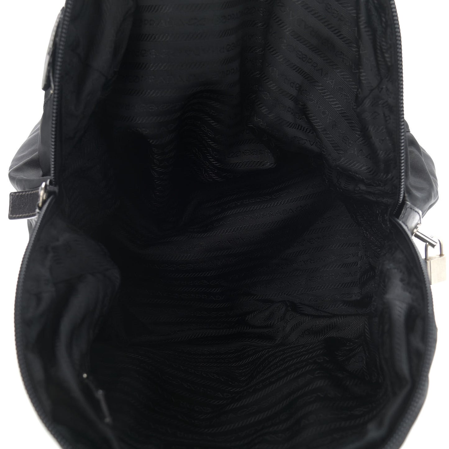 Tessuto Nylon Saffiano Top Handle Bag Black