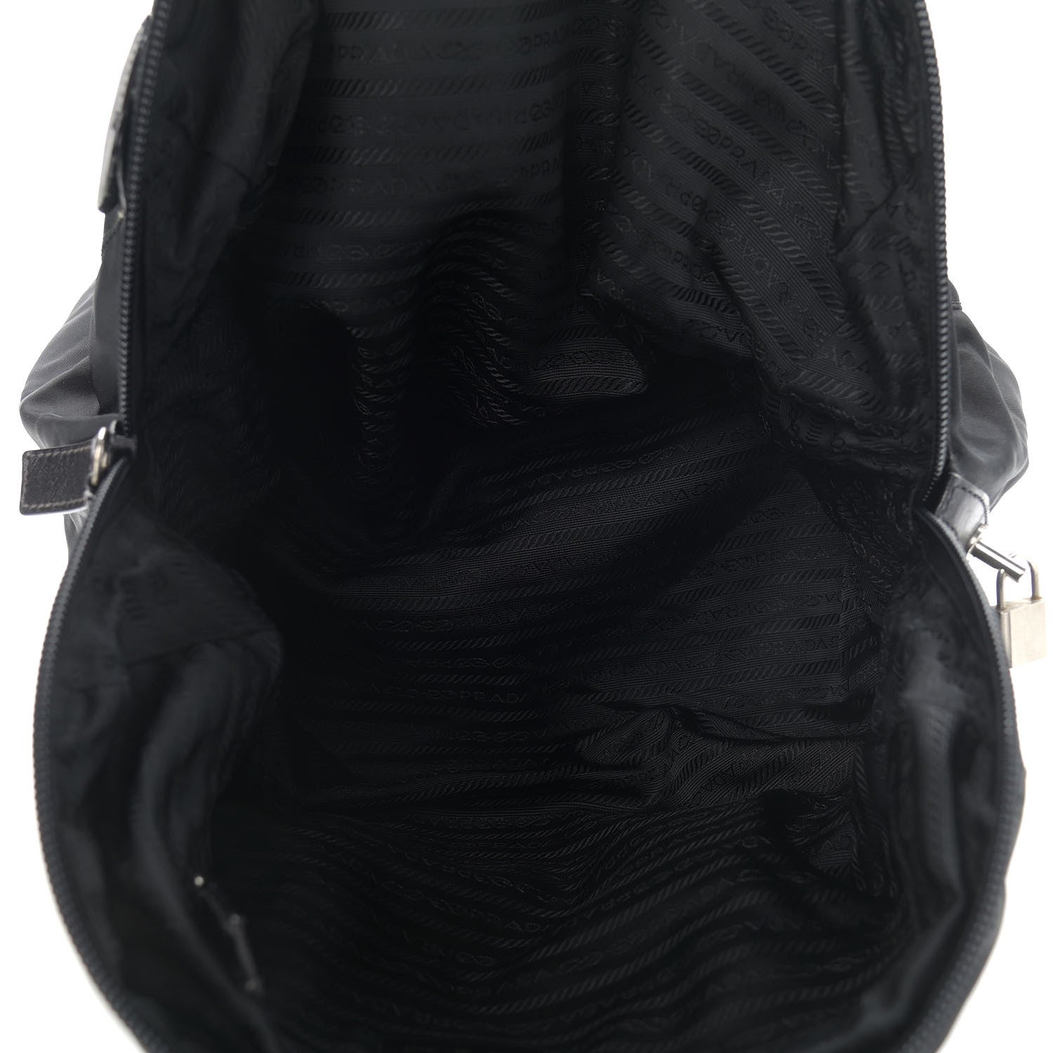 Prada Tessuto Nylon Saffiano Top Handle Bag Black 7 of 14