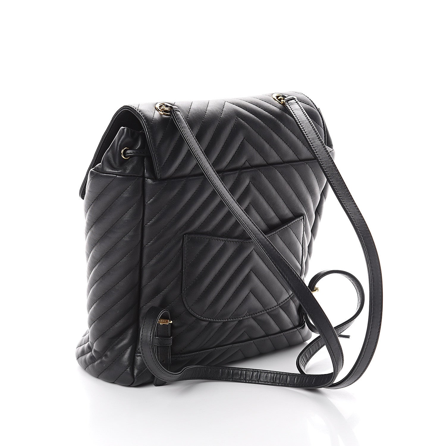 Chanel Calfskin Chevron Quilted Large Urban Spirit Backpack Black 2 of 9
