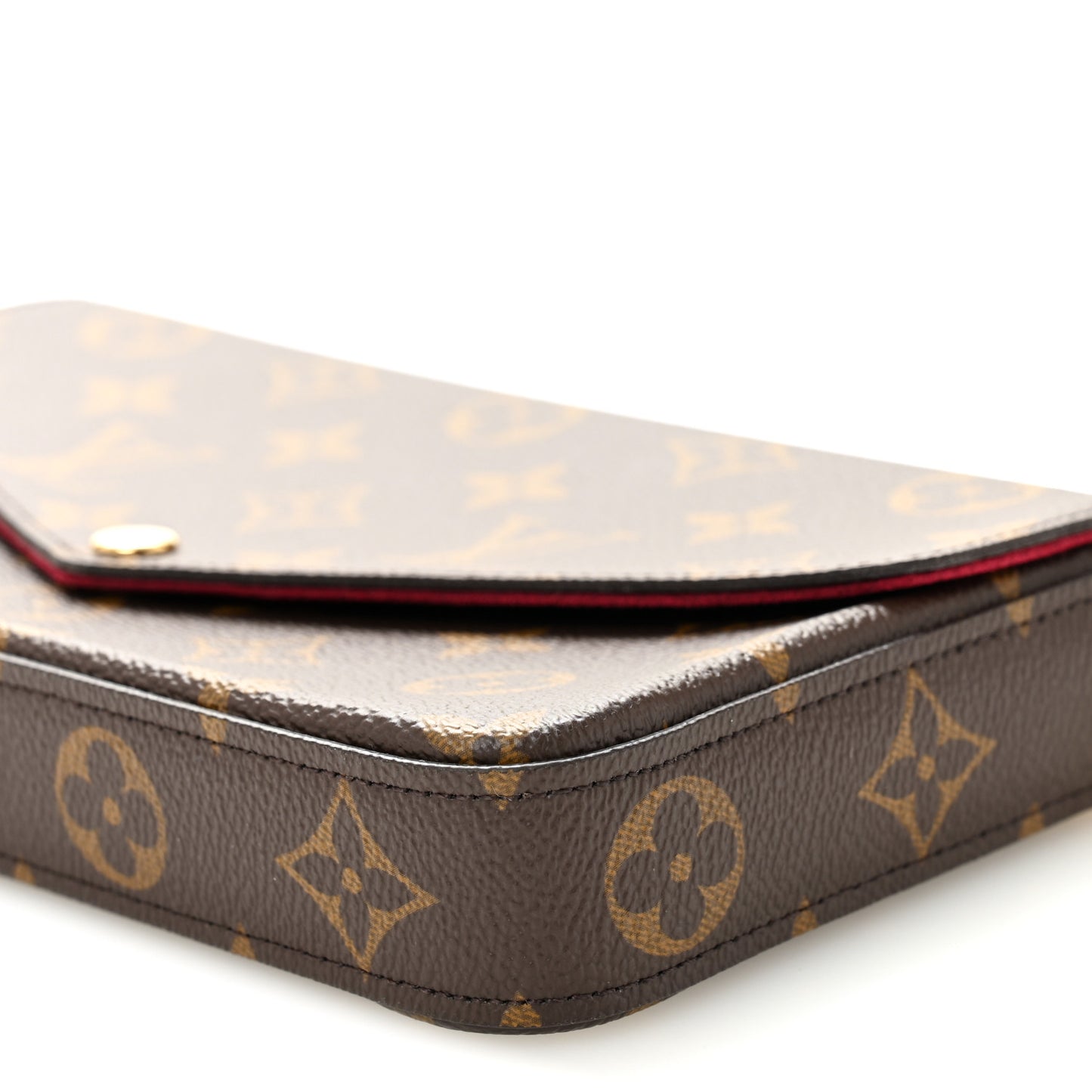Monogram Pochette Felicie Chain Wallet Fuchsia