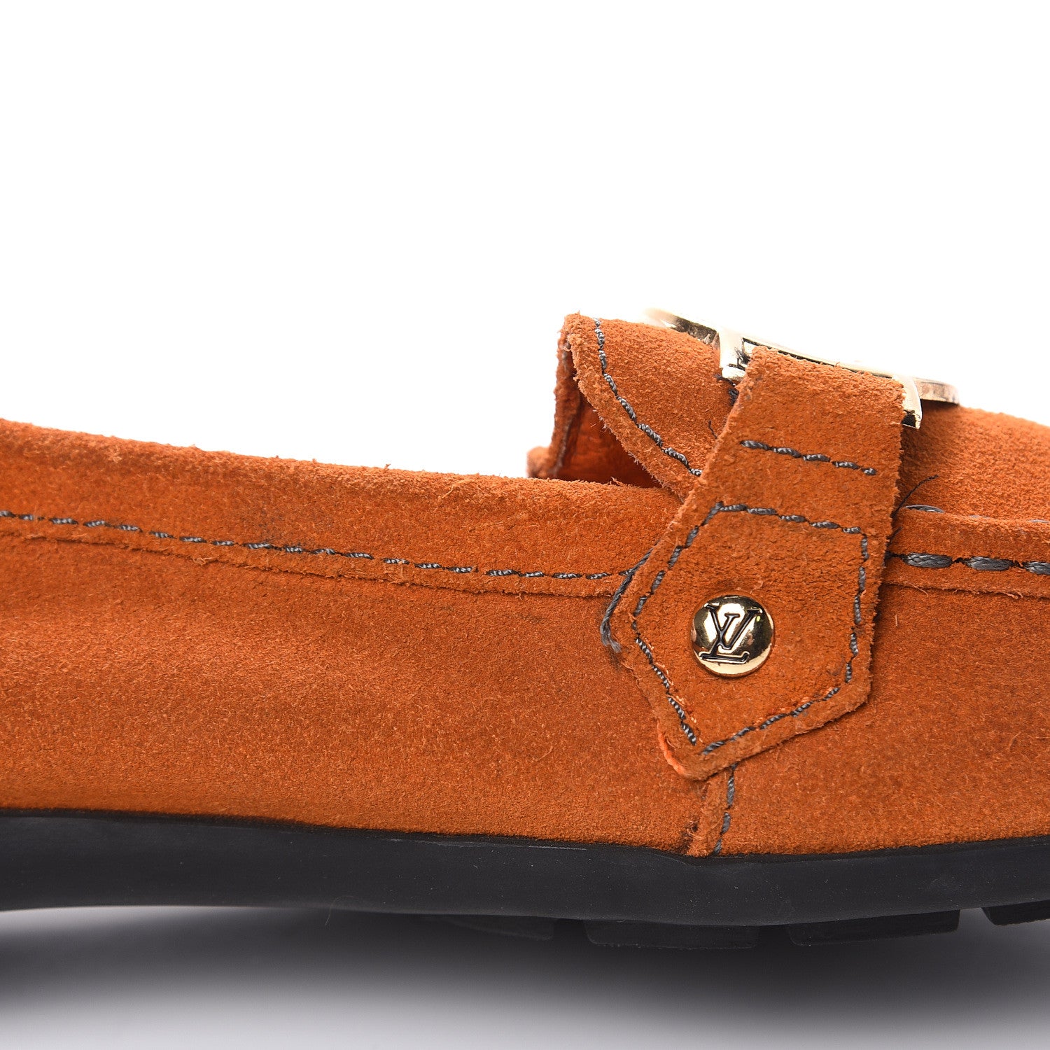 Louis Vuitton Suede Loafers 7 Orange 10 of 12