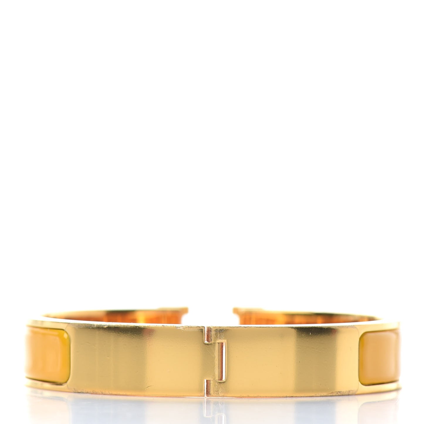 Enamel Narrow Clic Clac H Bracelet GM Jaune Madras