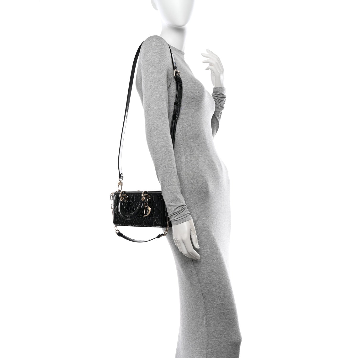 Christian Dior Patent Cannage Small Lady D-Joy Black 2 of 14