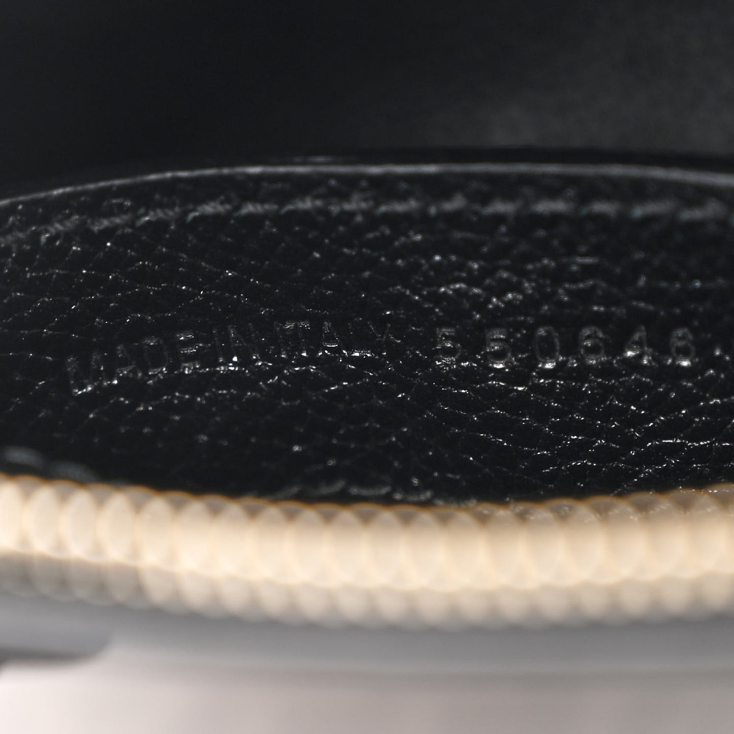 Signature Grained Calfskin XXS Ville Top Handle Bag Black White