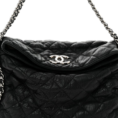 Chanel Washed Lambskin Chain Around Hobo Black 8 of 12