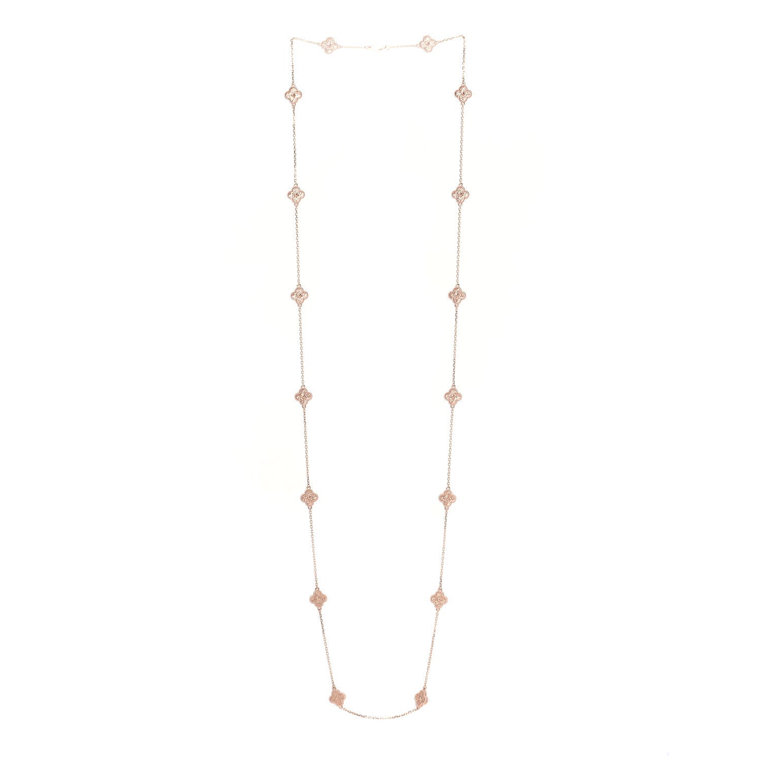 Van Cleef & Arpels 18K Rose Gold 16 Motifs Sweet Alhambra Necklace 3 of 6