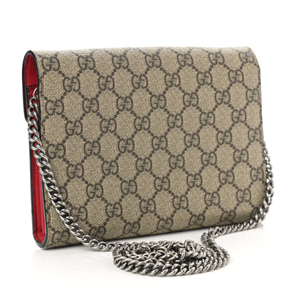 Gucci GG Supreme Monogram Mini Dionysus Chain Wallet Beige Vulcanic Red 3 of 14