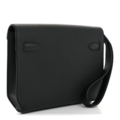 Hermes Togo Kelly Depeches 25 Pouch Black 3 of 8