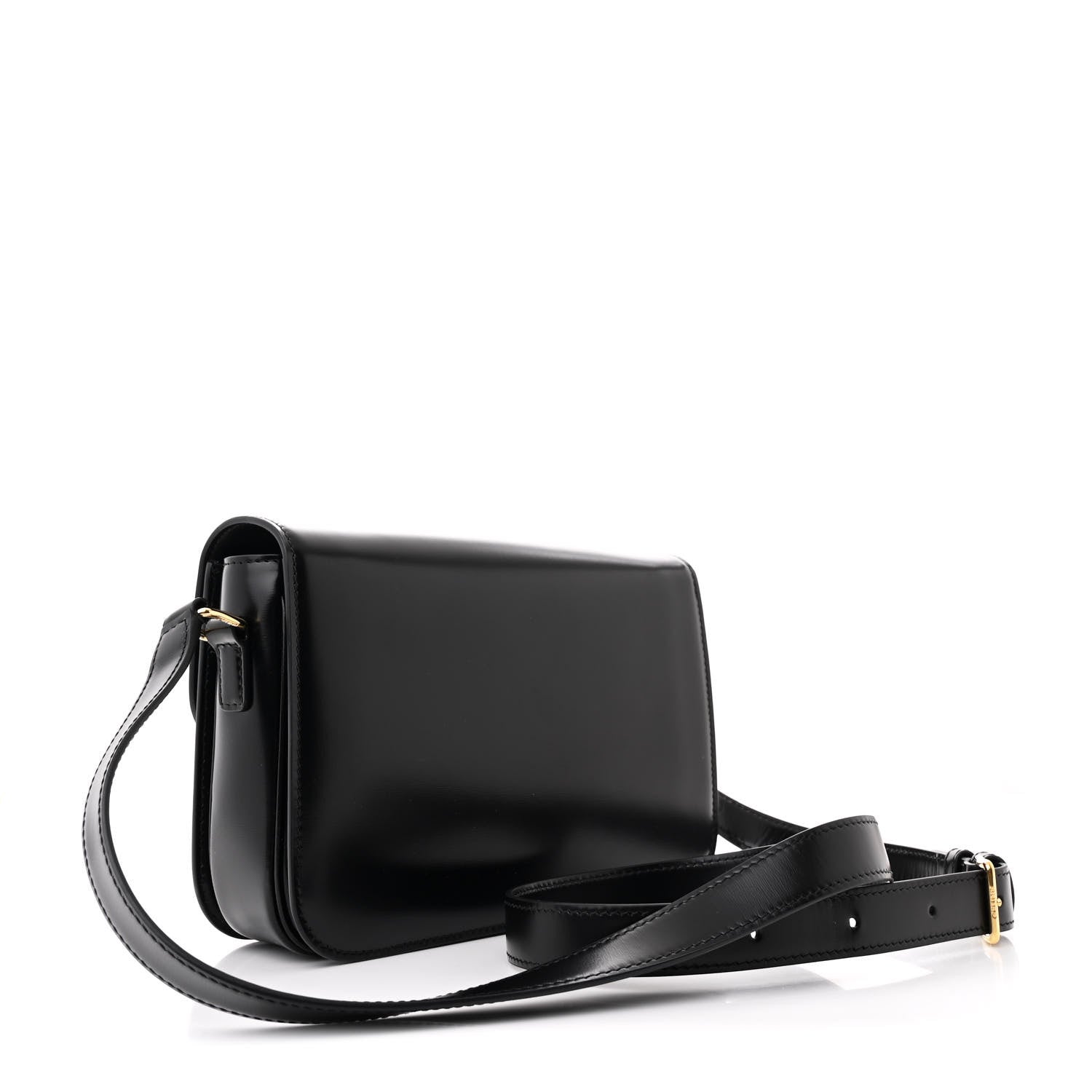 Celine Shiny Calfskin Medium Triomphe Black 3 of 12