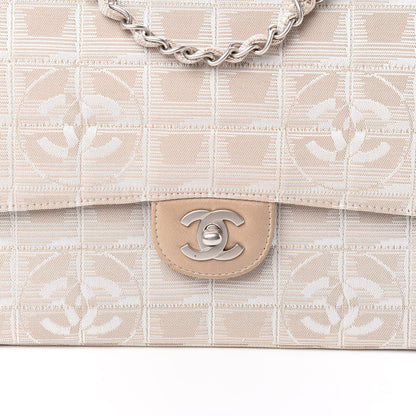 Chanel Nylon Medium Travel Flap Light Beige 12 of 15
