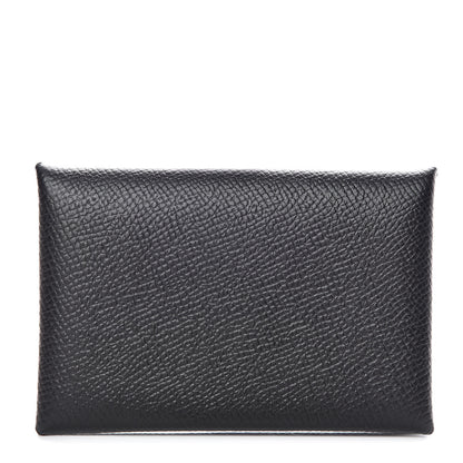 Hermes Epsom Calvi Card Case Black 1 of 8