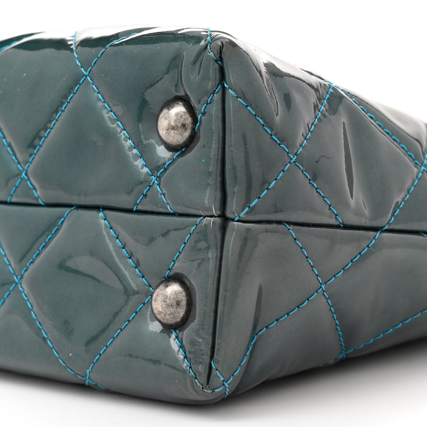Patent Quilted Quilted Reissue 2.55 Tote Blue