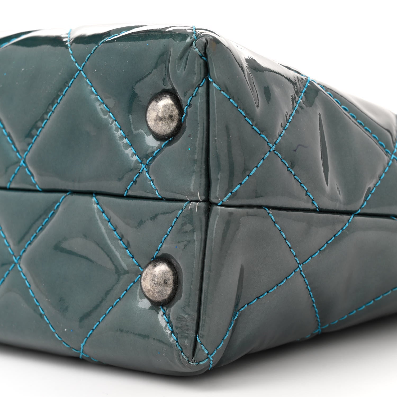 Chanel Patent Quilted Quilted Reissue 2.55 Tote Blue 10 of 12