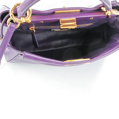 Fendi Nappa Mini Peekaboo Iconic Satchel Violet 6 of 10