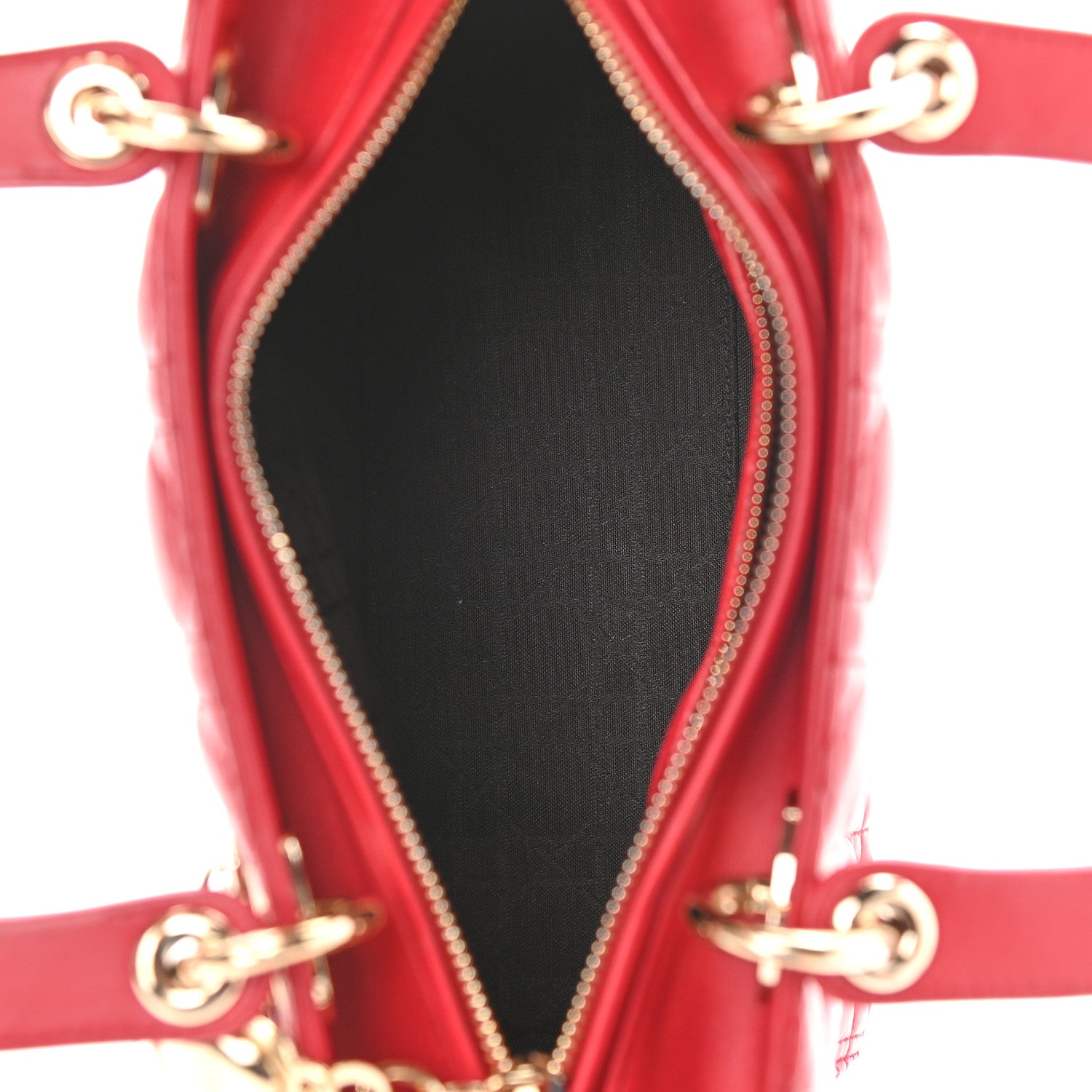 Christian Dior Lambskin Cannage Medium Lady Dior Red 5 of 9