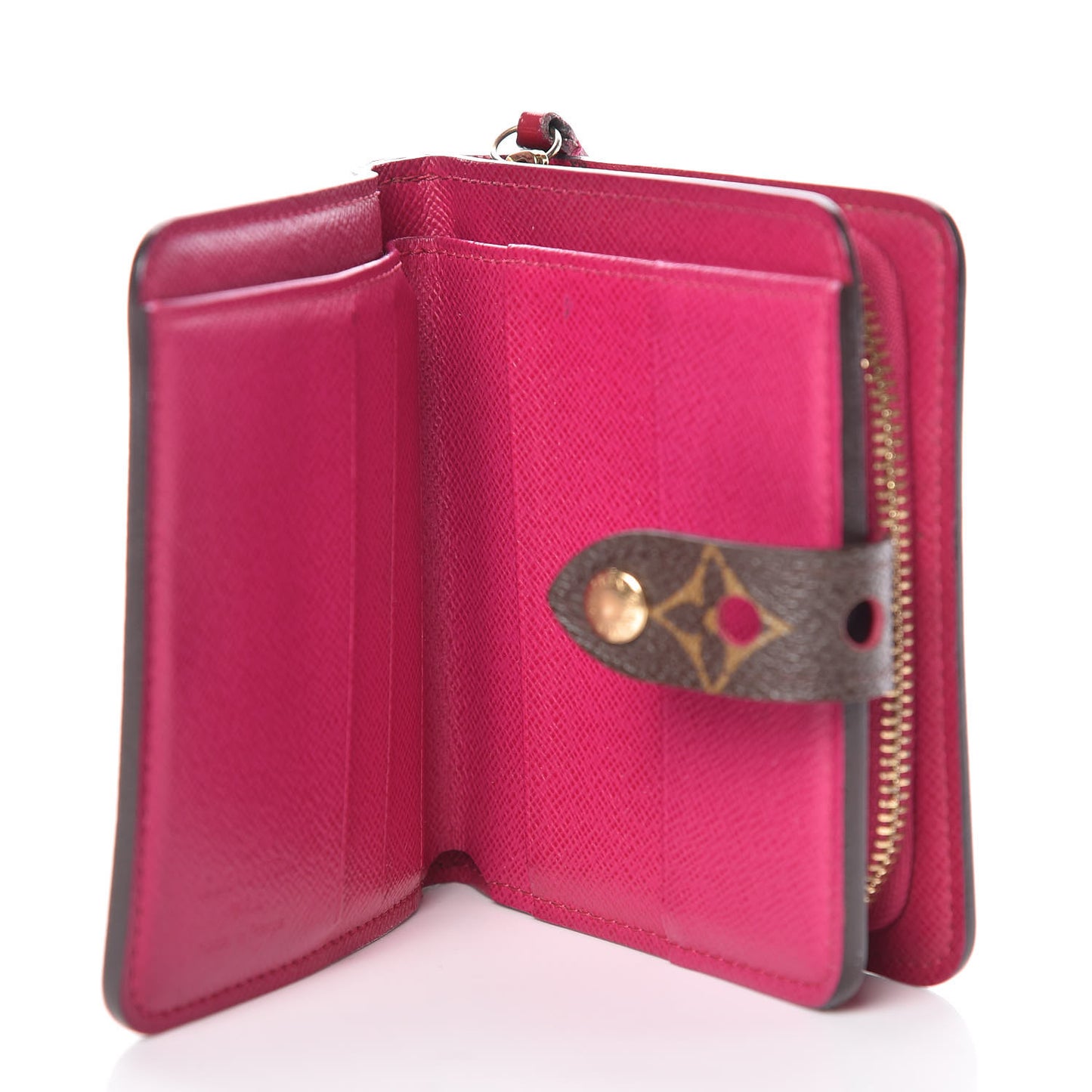 Monogram Perforated Compact Zipped Wallet Fuchsia