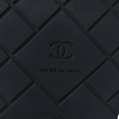 Chanel Lambskin Quilted CC Mules Wedge Sandals 36 Black 9 of 9