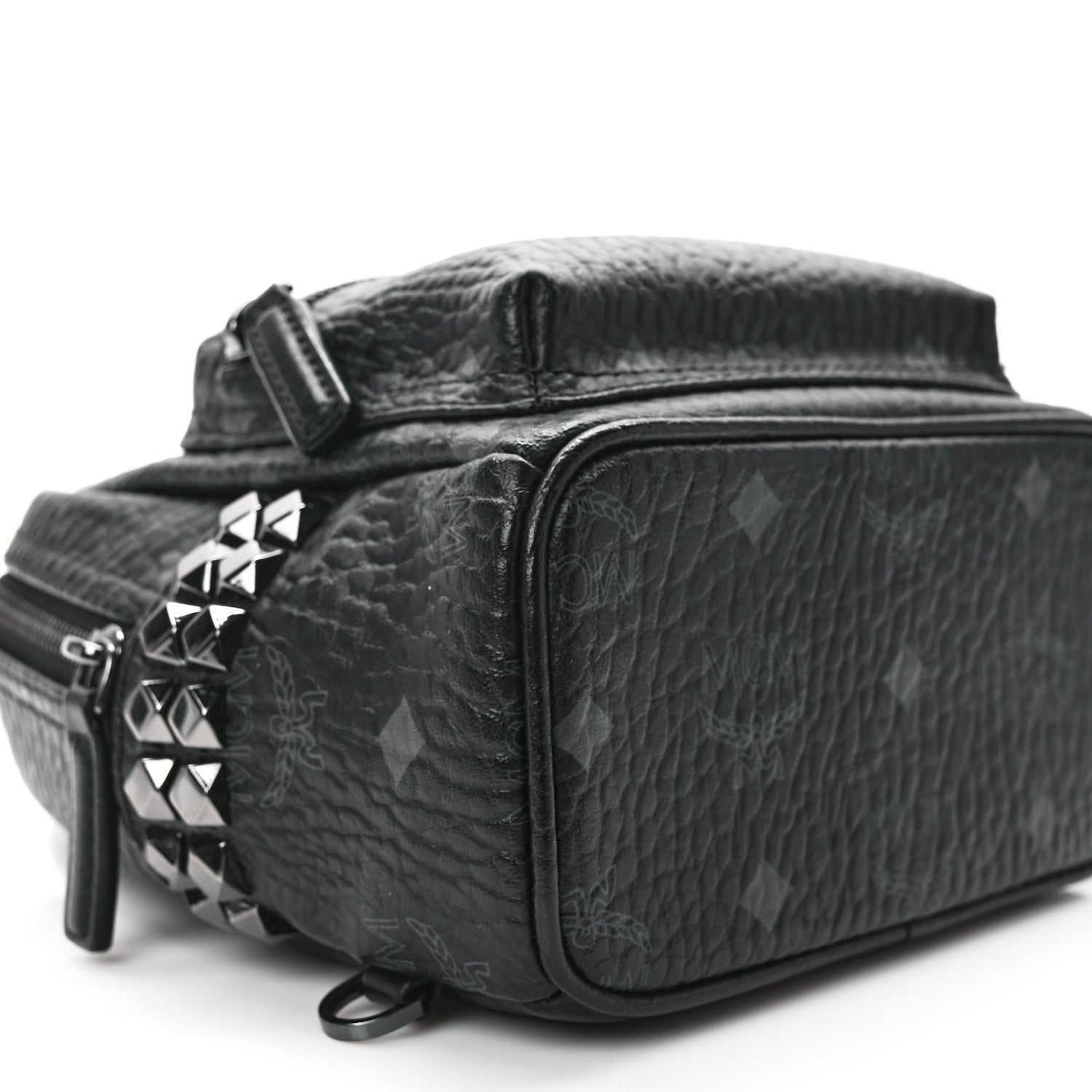 MCM Visetos Side Stud X-Mini Stark Bebe Boo Backpack Black 10 of 13