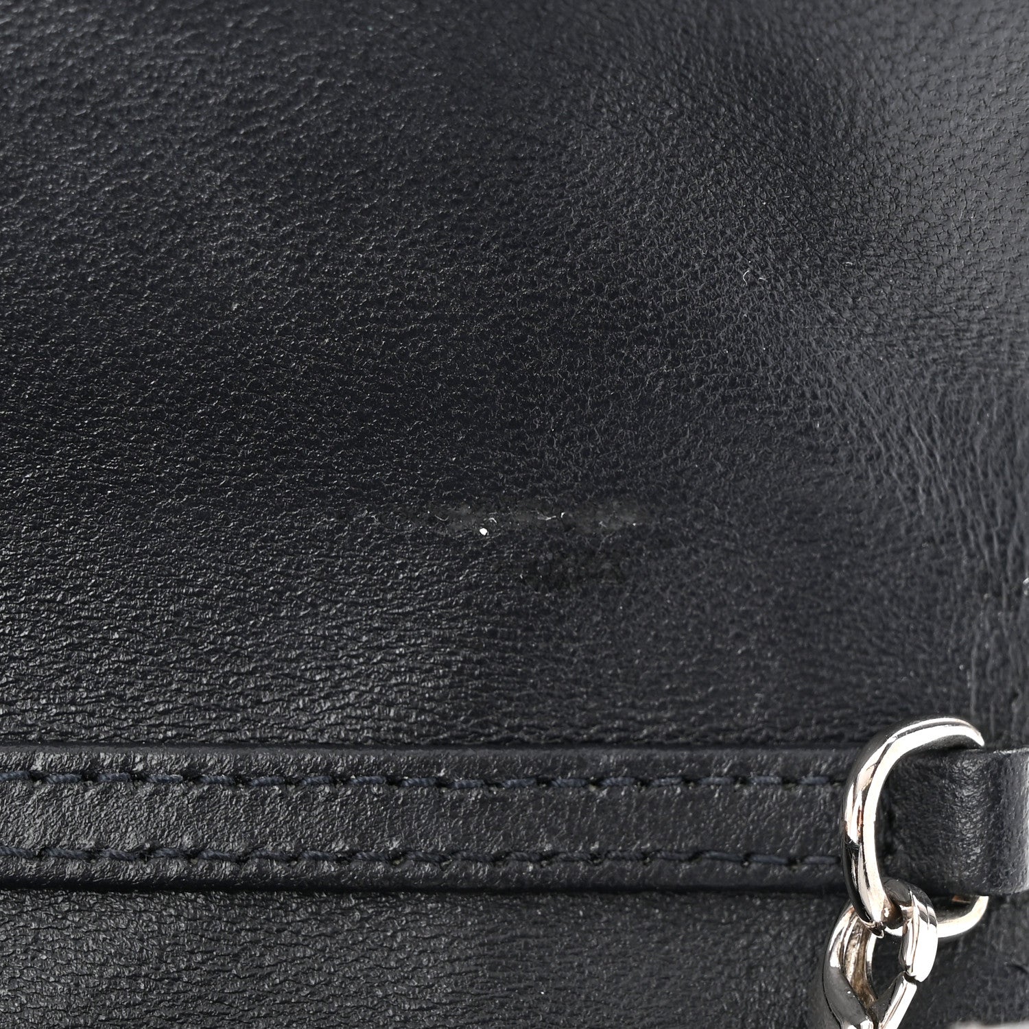 Christian Dior Metallic Patent Micro-Cannage Diorama Wallet on Chain Pouch Silver 11 of 12