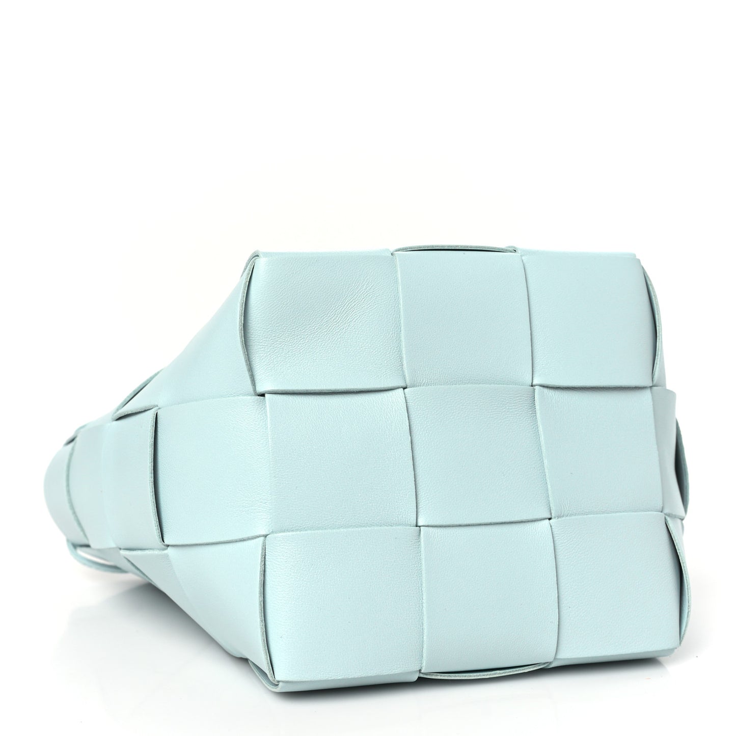 Nappa Maxi Intrecciato Small Cassette Bucket Bag Teal Washed