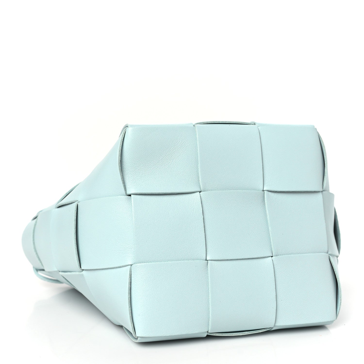 Bottega Veneta Nappa Maxi Intrecciato Small Cassette Bucket Bag Teal Washed 4 of 9