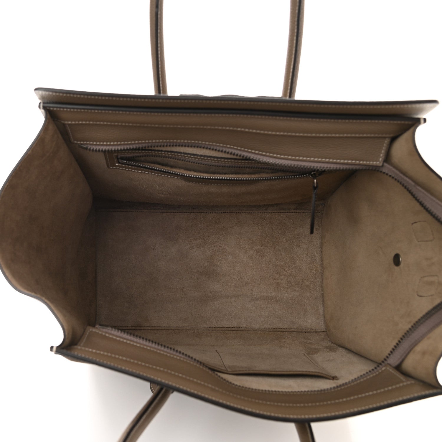 Celine Drummed Calfskin Mini Luggage Souris 5 of 8