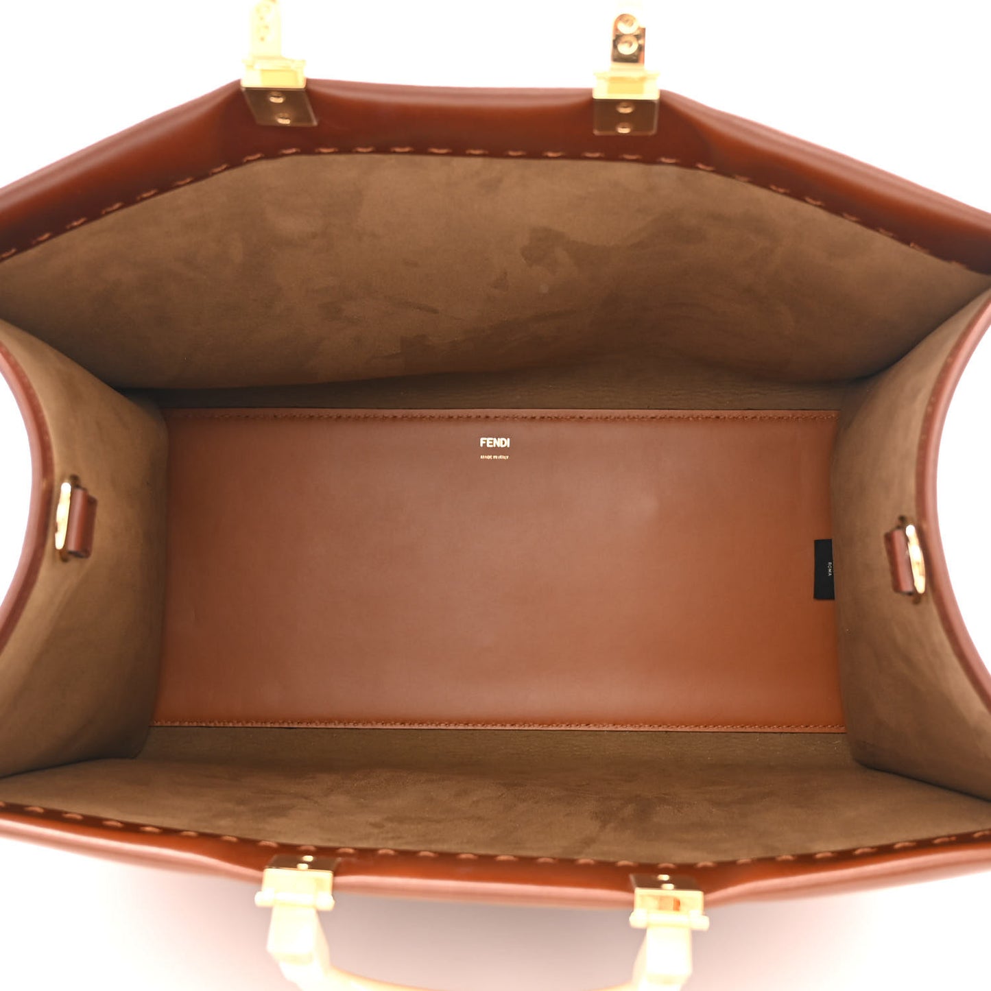 Vitello King Tamponato Large Fendi Sunshine Shopper Tote Cuoio