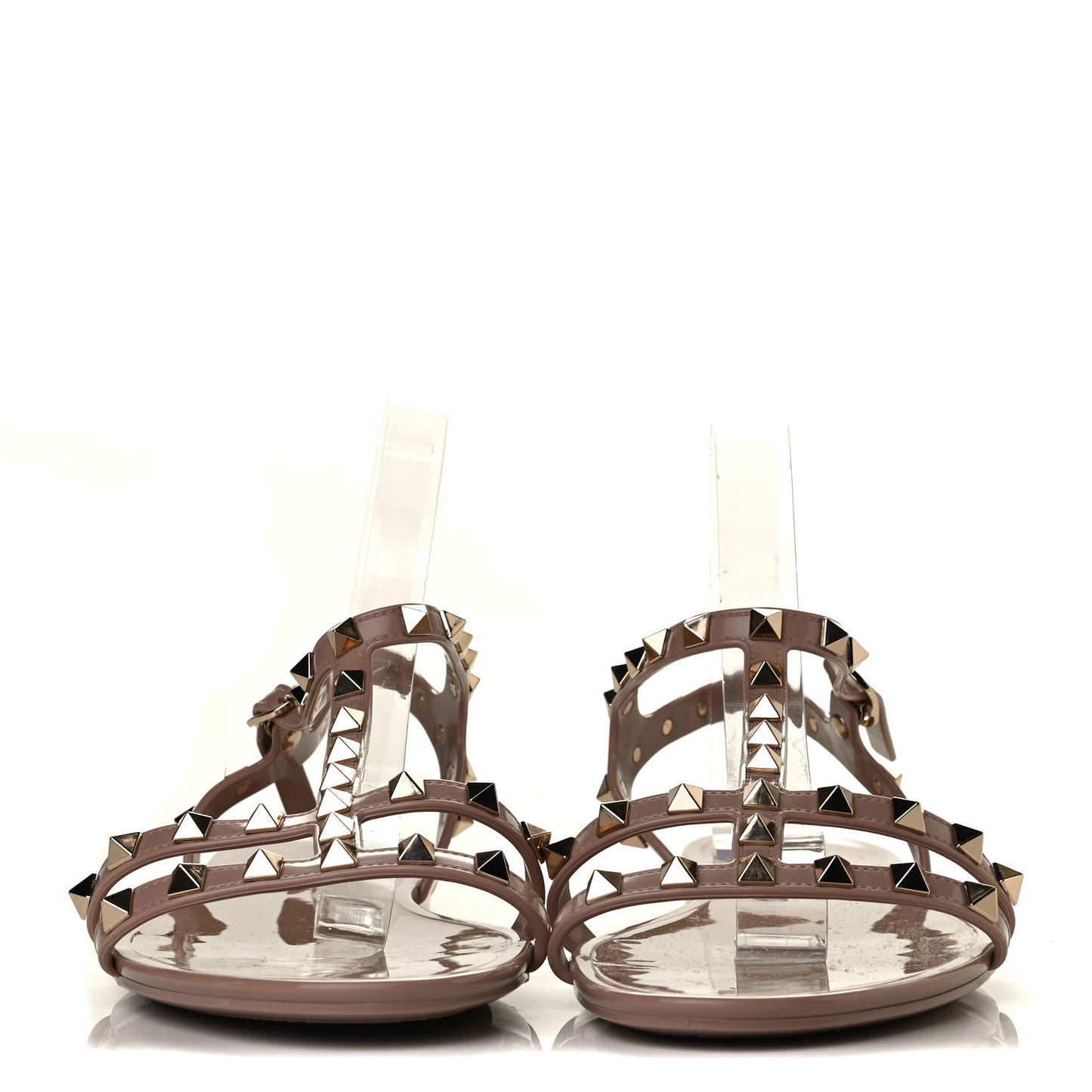 PVC Jelly Rockstud Caged Sandals 41 Poudre