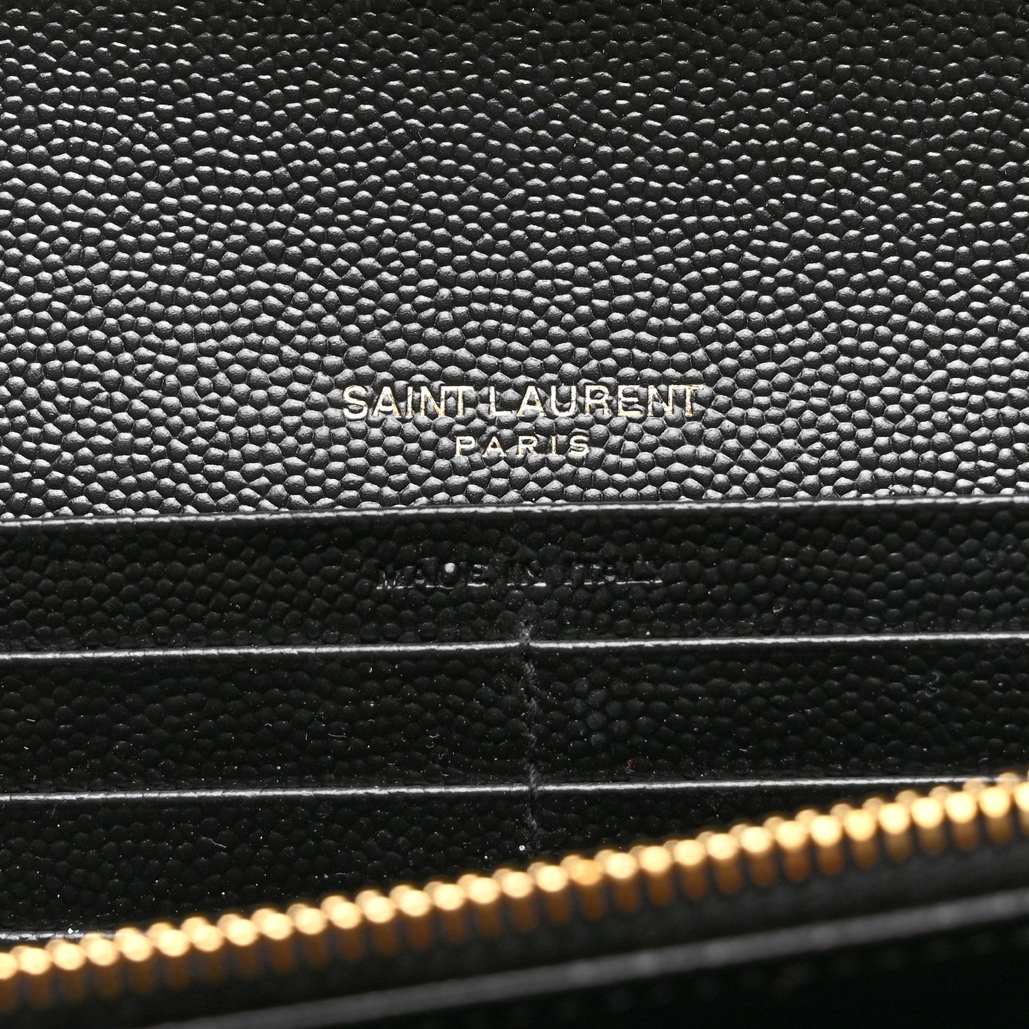 Saint Laurent Grain De Poudre Matelasse Chevron Monogram Flap Wallet Black 6 of 6