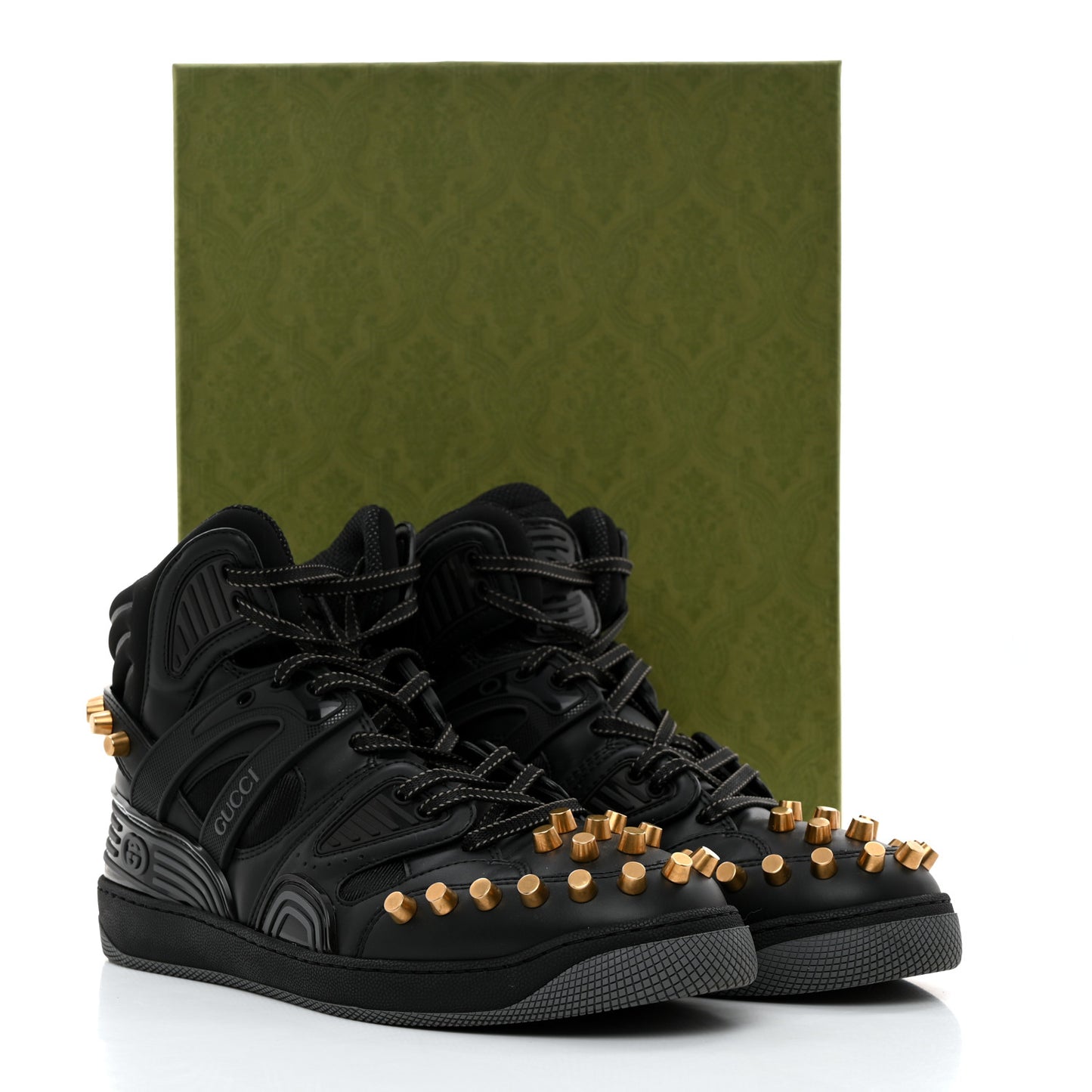 Demetra Studded Mens Basket High Top Sneakers 9.5 Black